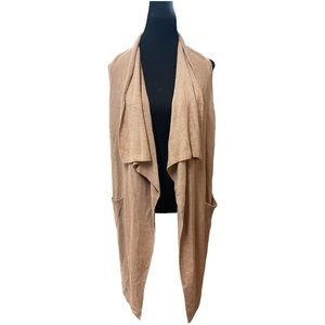 SOCIETY 8 Knit Vest Waterfall Front Tan Size Small